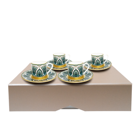Set of 4 coffee cups & saucers - Rêves du Nil