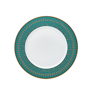 Set of 2 Dessert Plates Tiara peacock blue gold