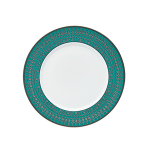 Set of 2 Dessert Plates Tiara peacock blue platinum