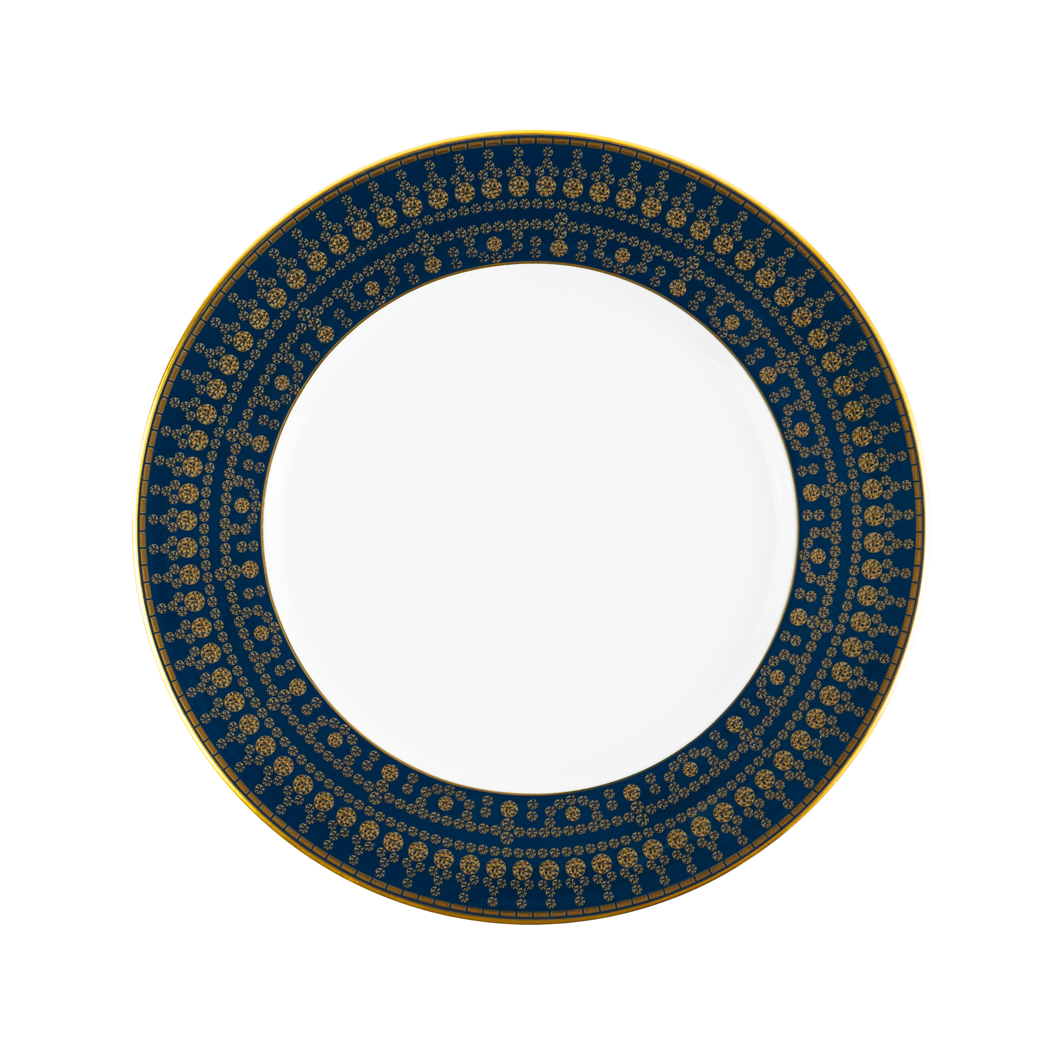 Set of 2 Dessert Plates Tiara prussian blue gold