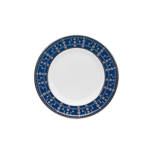 Set of 2 Bread and Butter Plates Tiara prussian blue platinum