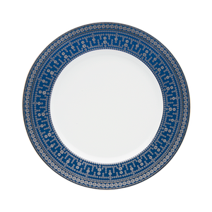 Set of 2 Large Dinner Plates Tiara prussian blue platinum