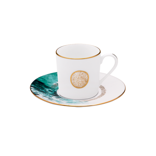 Set of 4 Coffee Cups Saucers Océan Bleu