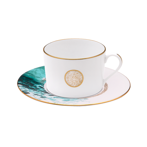 Set of 2 Teacups and Saucers Océan Bleu