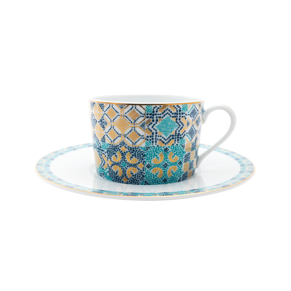 Set of 2 Teacups and Saucers Portofino
