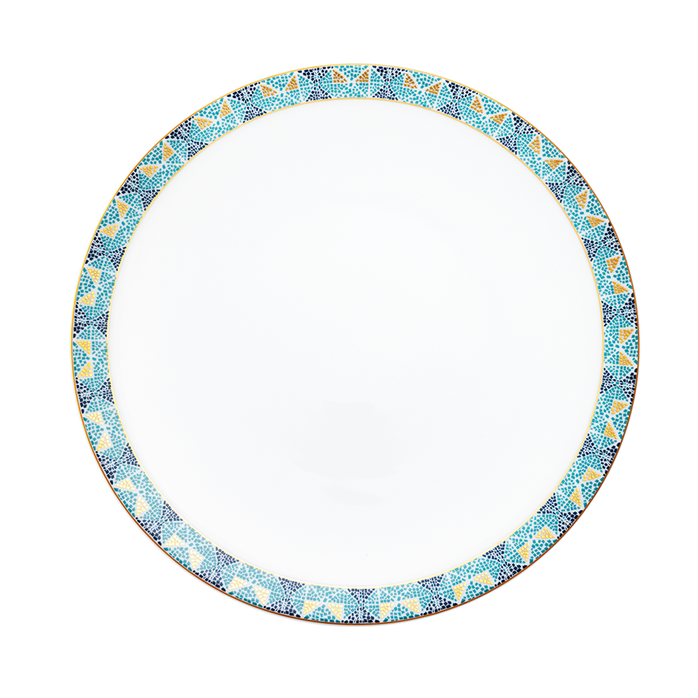 Set of 2 Large Dinner Plates With Frieze Portofino