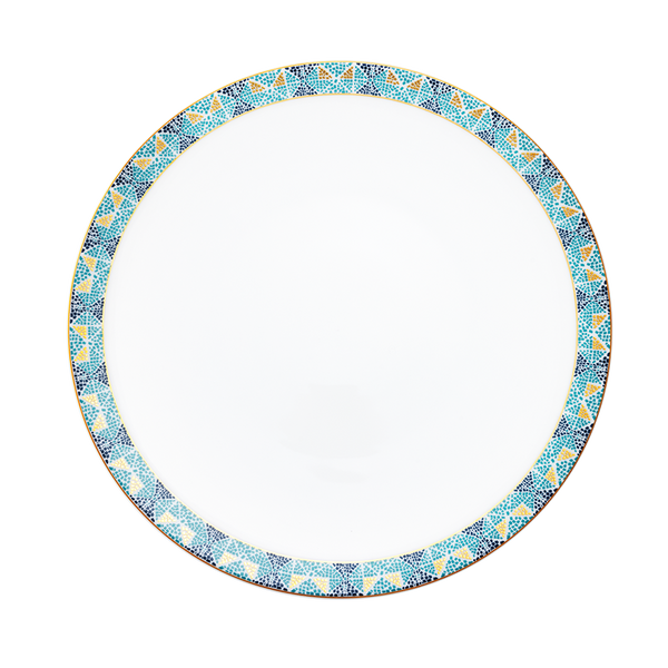 Set of 2 Large Dinner Plates With Frieze Portofino