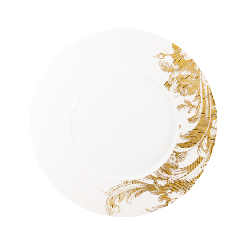 Set of 2 Large Dinner Plates Stanislas gold