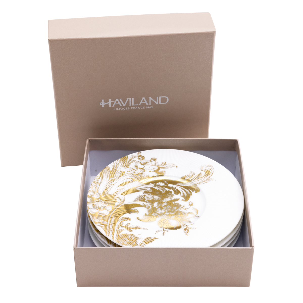 Set of 4 Delicacy Plates Stanislas gold