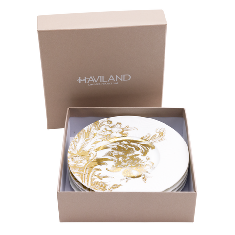 Set of 4 Delicacy Plates Stanislas gold