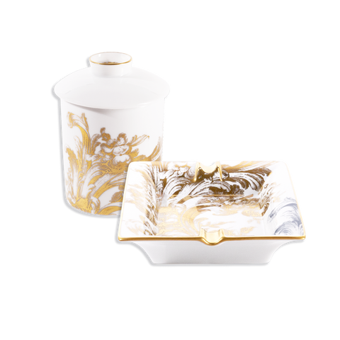 Set of 1 Scented Candle and 1 Tray Stanislas gold