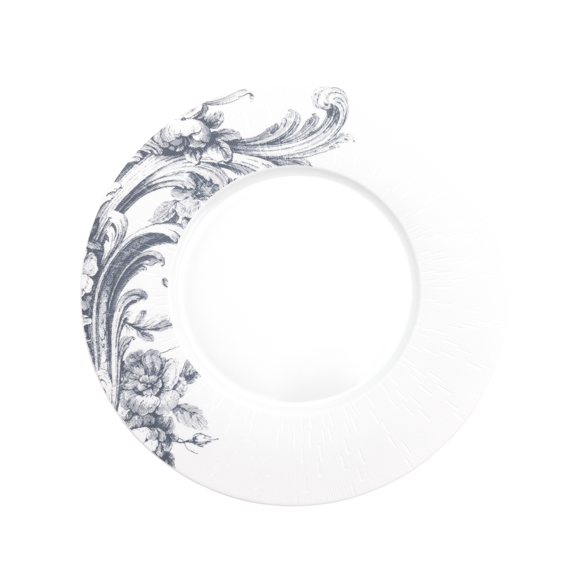 Set of 2 Large Dinner Plates Stanislas blue gray