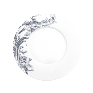 Set of 2 Large Dinner Plates Stanislas blue gray