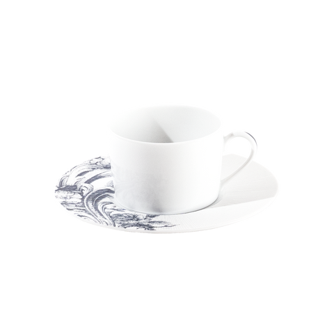 Set of 2 Teacups and Saucers Stanislas blue gray