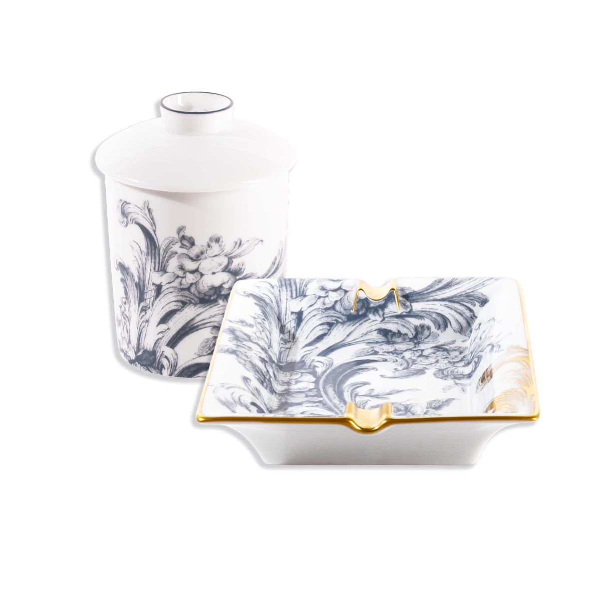 Set of 1 Scented Candle and 1 Tray Stanislas blue gray