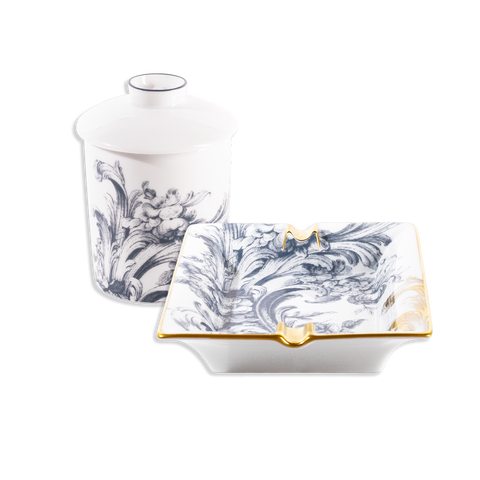 Set of 1 Scented Candle and 1 Tray Stanislas blue gray