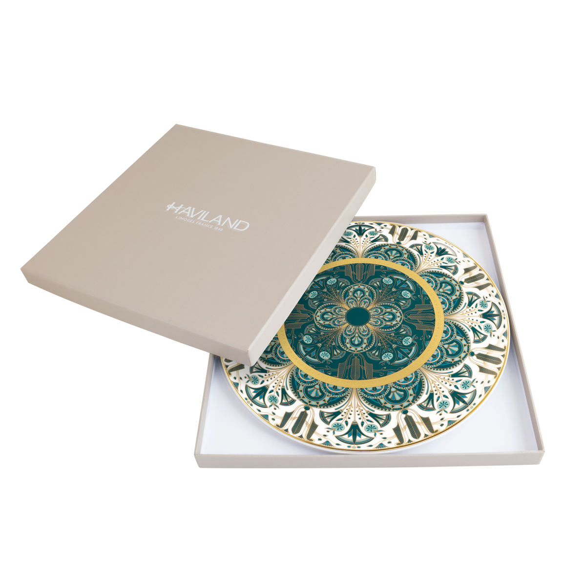 Set of 1 Tart Platter Rêves Du Nil gold
