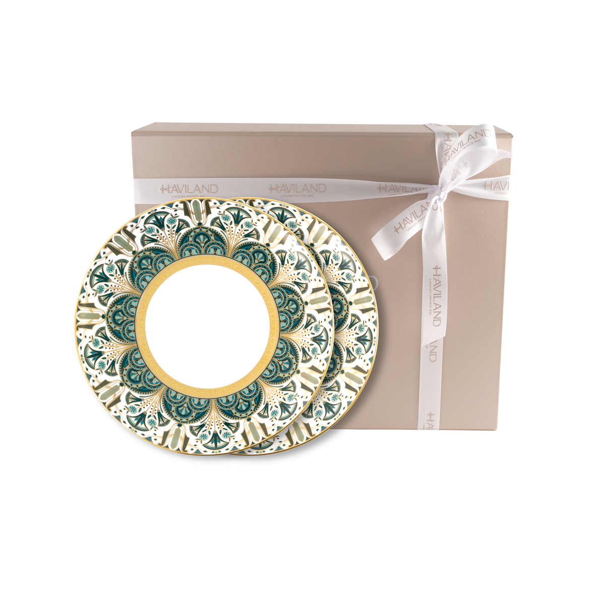 Set of 2 Dessert Plates Rêves Du Nil gold