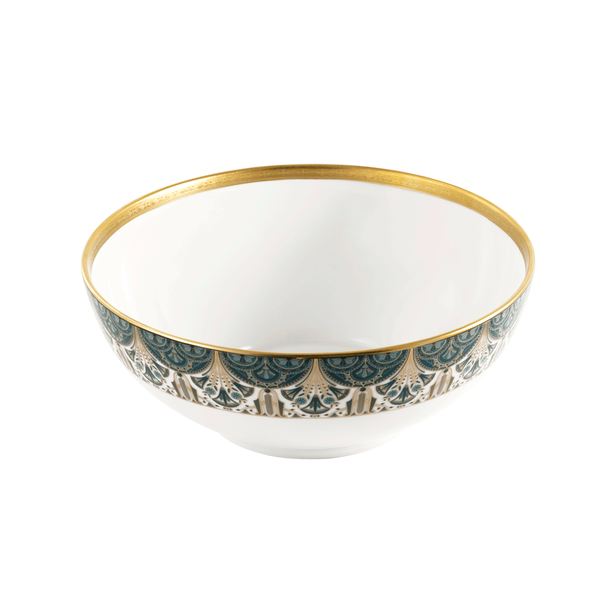 Rêves du Nil green gold salad bowl