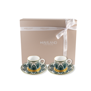 Set of 2 Coffee Cups and Saucers Rêves Du Nil gold