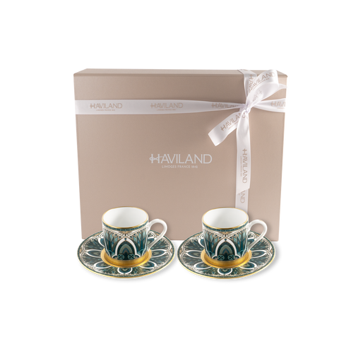 Set of 2 Coffee Cups and Saucers Rêves Du Nil gold