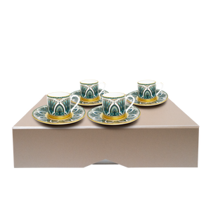 Set of 4 Coffee Cups Saucers Rêves Du Nil gold