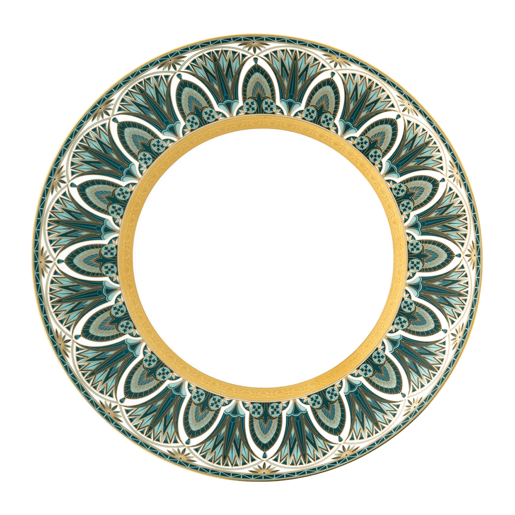 Rêves du Nil green gold large dinner plate