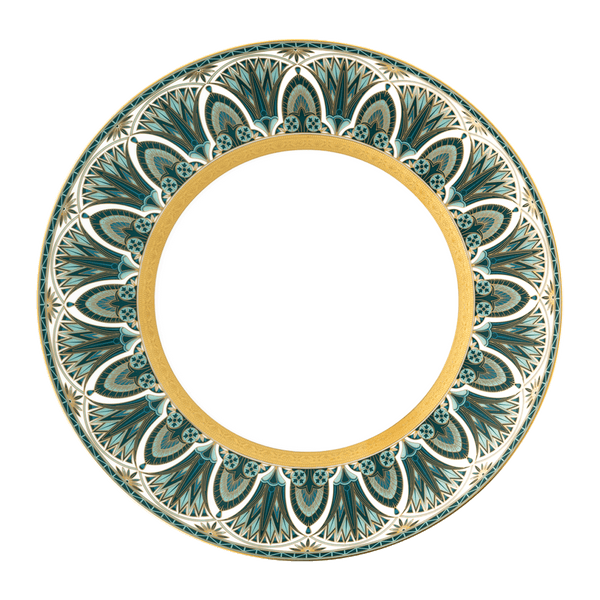 Rêves du Nil green gold large dinner plate