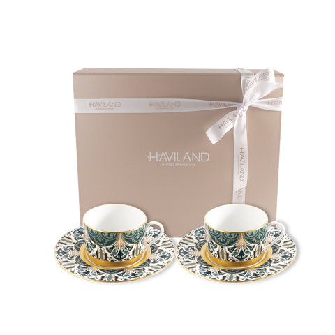 Set of 2 Teacups and Saucers Rêves Du Nil gold