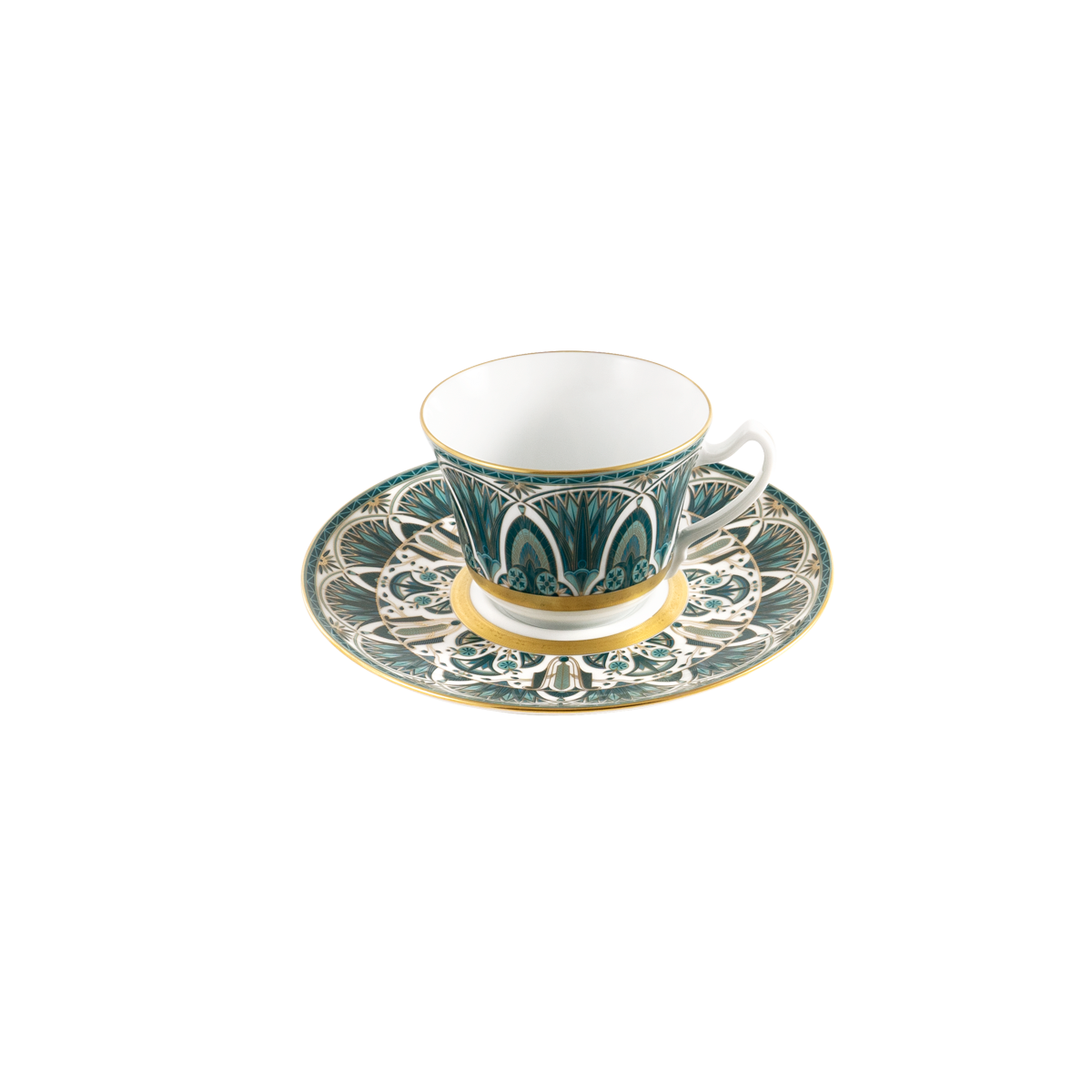 Set of 1 XL Cappuccino Cup and Saucer Rêves Du Nil gold