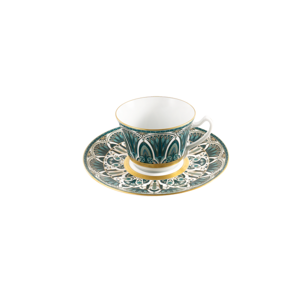 Set of 1 XL Cappuccino Cup and Saucer Rêves Du Nil gold