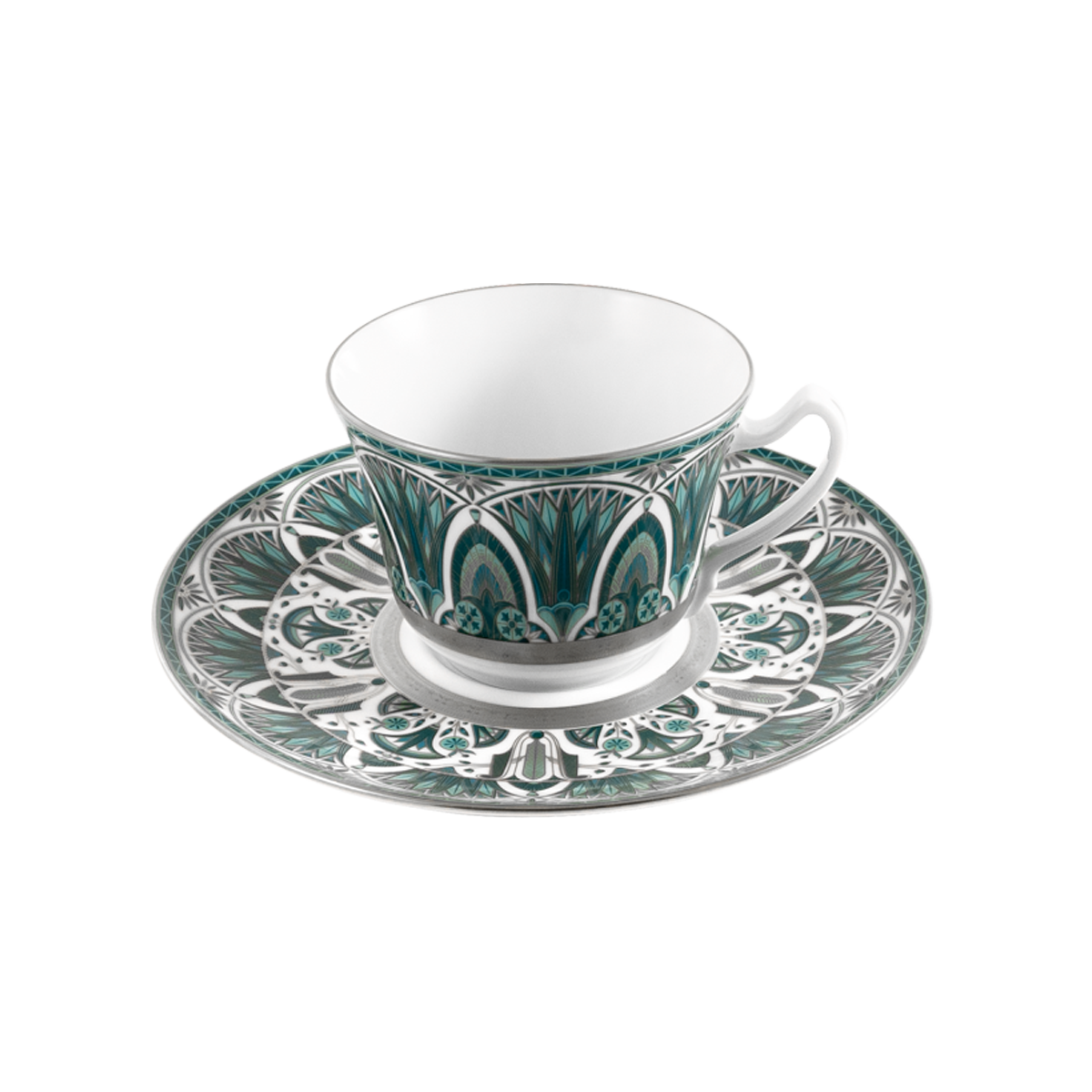 Set of 1 XL Cappuccino Cup and Saucer Rêves Du Nil platinum