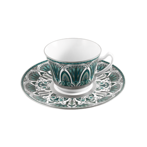 Set of 1 XL Cappuccino Cup and Saucer Rêves Du Nil platinum