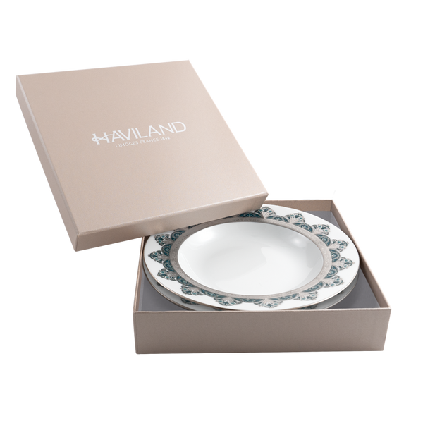 Set of 2 Rim Soup Plates Rêves Du Nil platinum