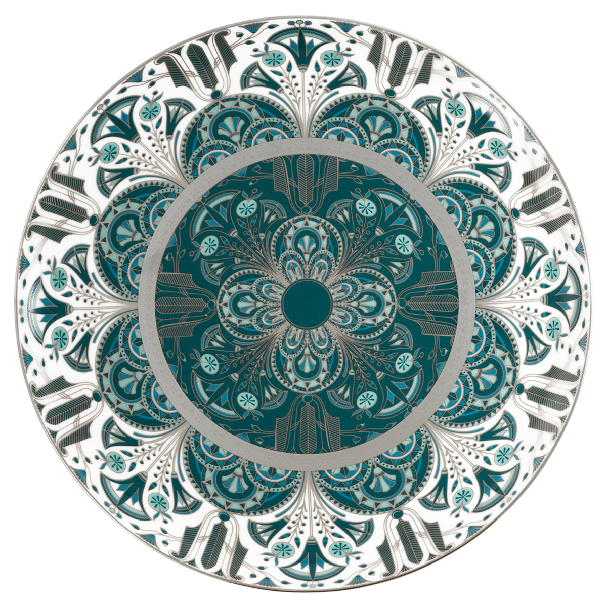Set of 1 Tart Platter Rêves Du Nil platinum