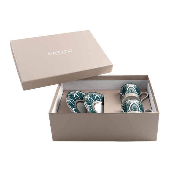Set of 2 Coffee Cups and Saucers Rêves Du Nil platinum