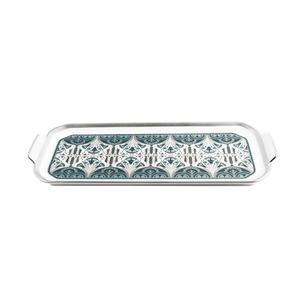 Set of 1 Oblong Cake Platter Rêves Du Nil platinum