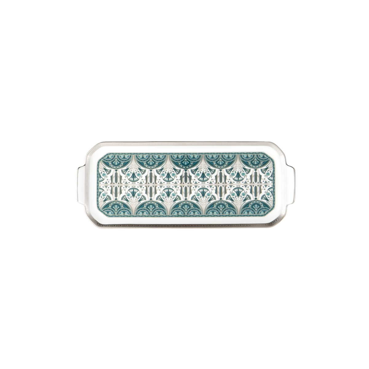 Set of 1 Oblong Cake Platter Rêves Du Nil platinum