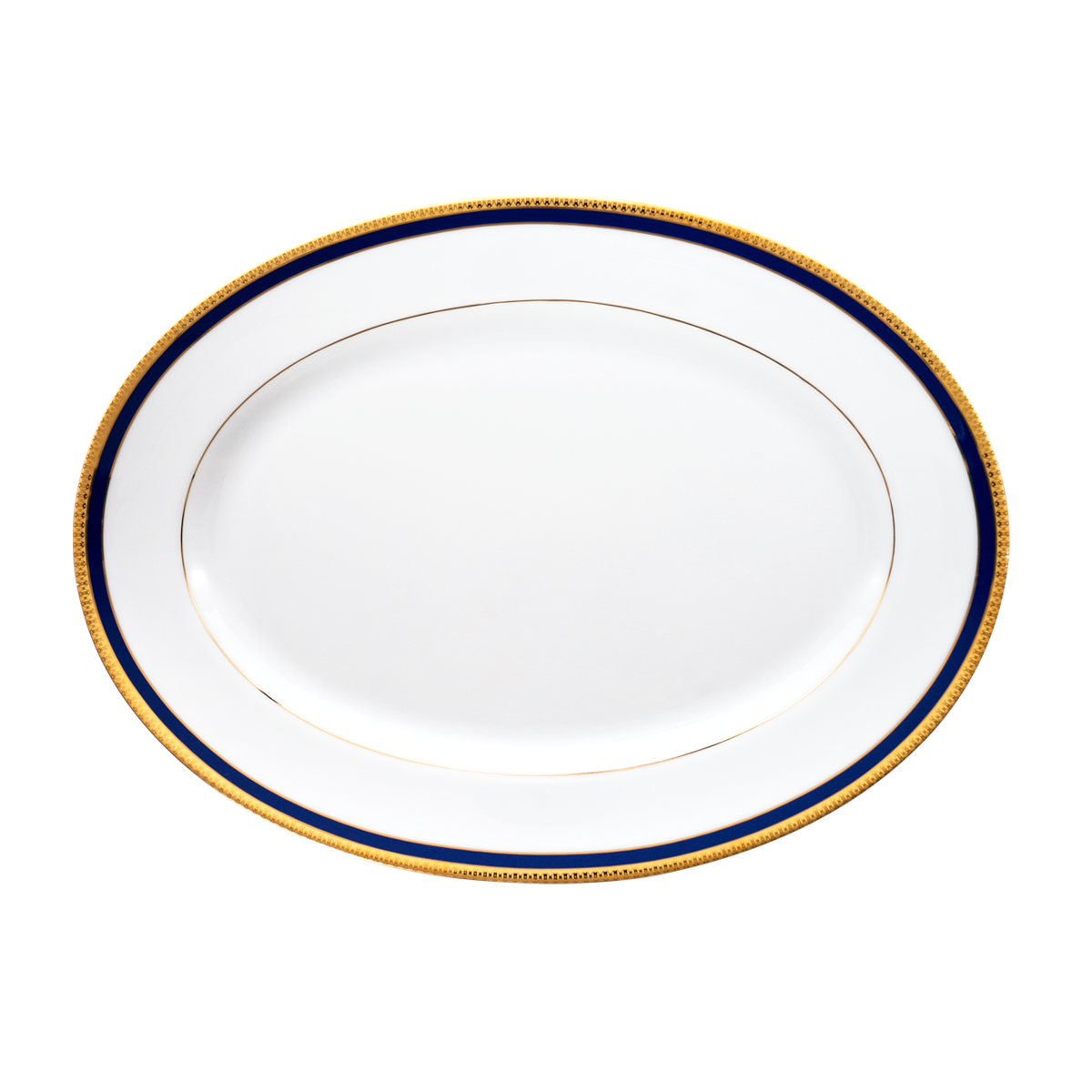 Set of 1 Oval Dish Symphonie blue gold