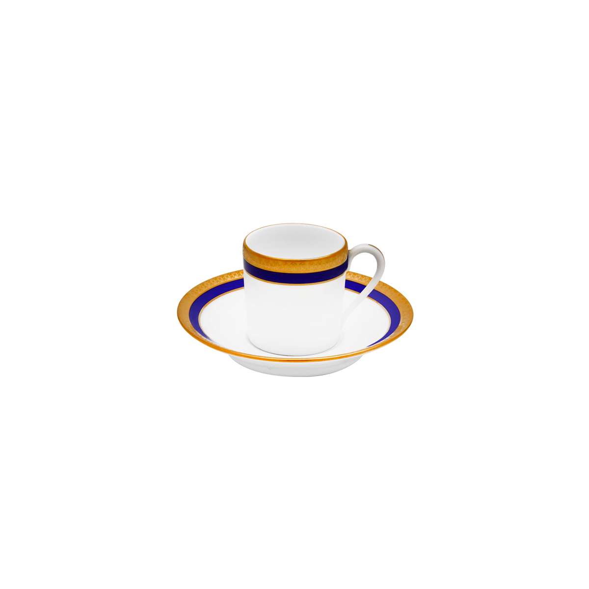 Set of 2 Coffee Cups and Saucers Symphonie blue gold