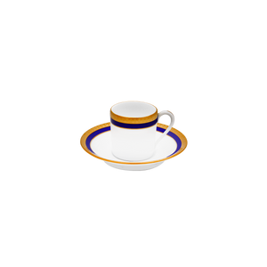 Set of 2 Coffee Cups and Saucers Symphonie blue gold