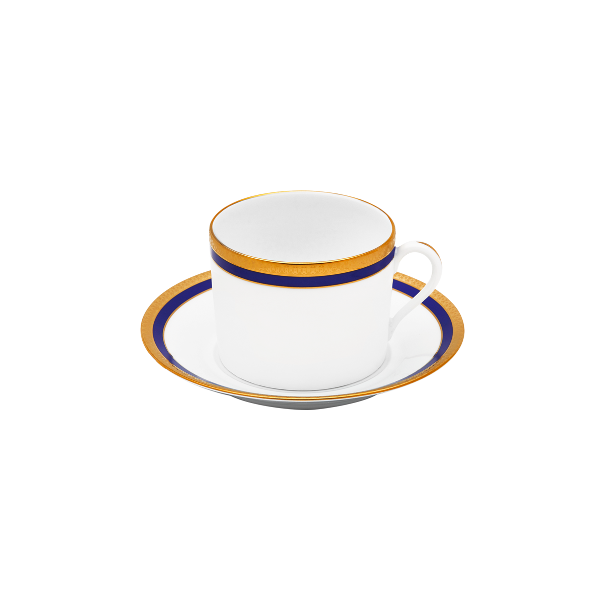 Set of 2 Cappuccino Cups and Saucers Symphonie blue gold
