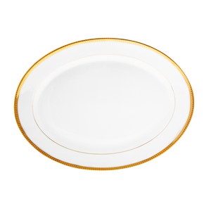 Set of 1 Oval Dish Symphonie white gold