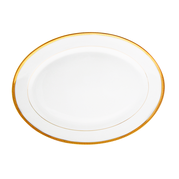 Set of 1 Oval Dish Symphonie white platinum