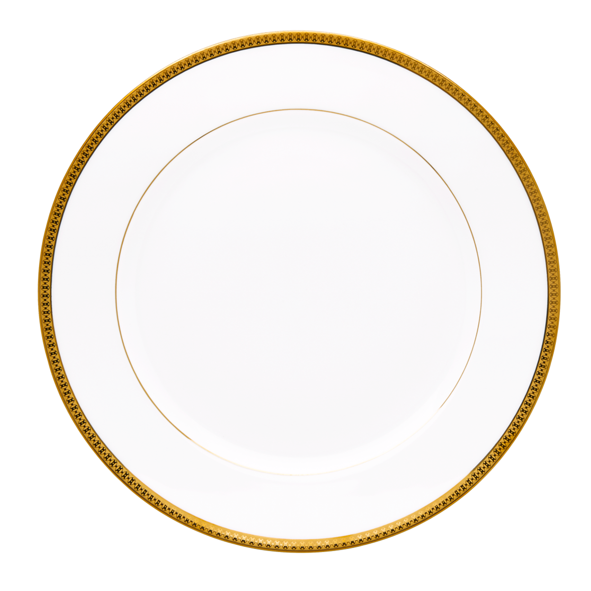 Set of 2 Large Dinner Plates Symphonie white gold