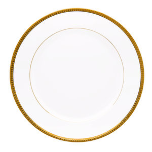 Set of 2 Large Dinner Plates Symphonie white gold