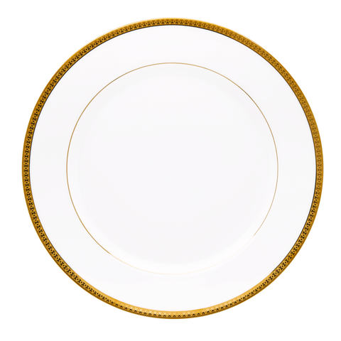 Set of 2 Large Dinner Plates Symphonie white gold