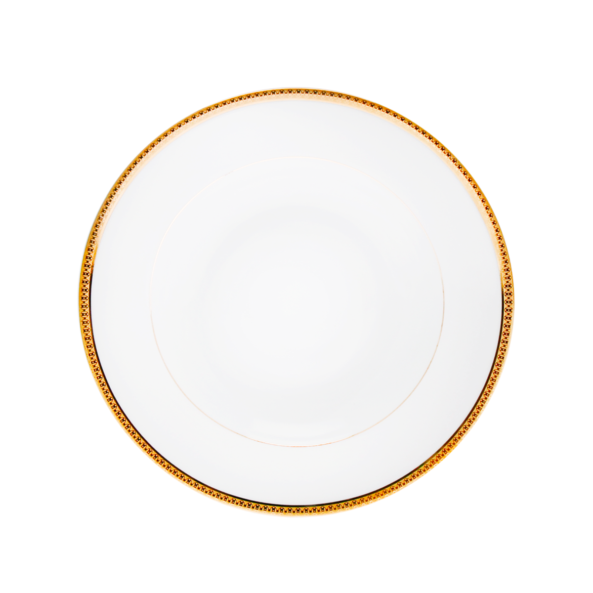 Set of 2 Rim Soup Plates Symphonie white gold