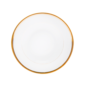 Set of 2 Rim Soup Plates Symphonie white gold