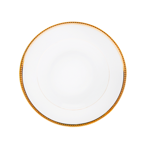Set of 2 Rim Soup Plates Symphonie white gold